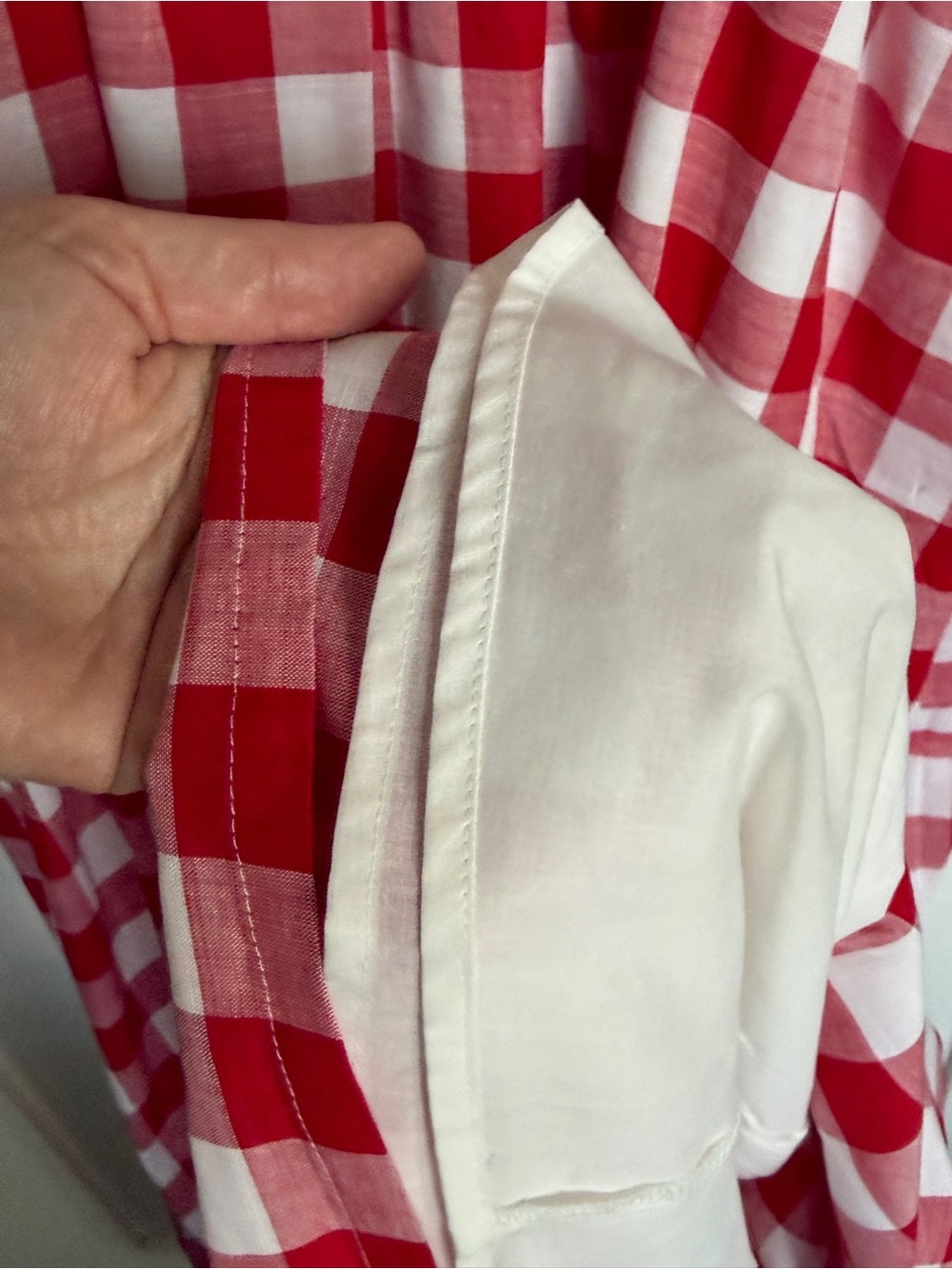 LOFT Red and White Gingham Strap Maxi Dress- NWT size 14 - Picture 4 of 9